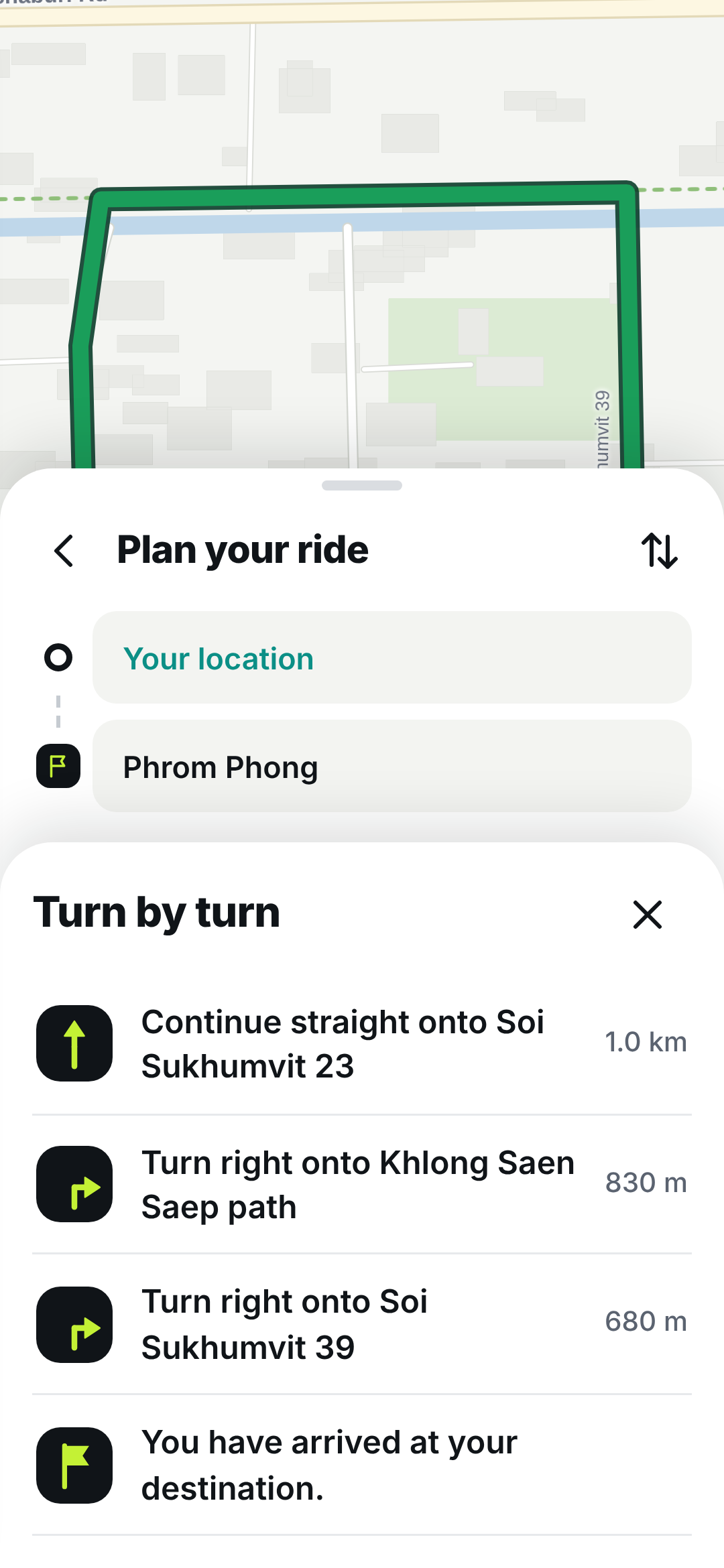 Turn-by-turn list